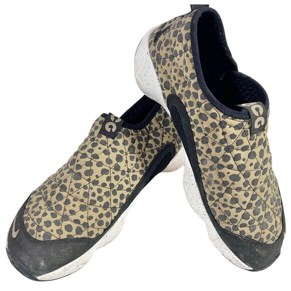 Nike Acg Low Cut Shoes Men 11.5 Cheetah Print Ci9367-201 Slip On Casual Sneakers - Picture 1 of 10